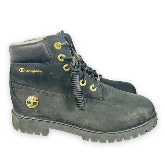Timberland x Champion 6 in Waterproof Nubuck Suede Boots A1UD4 Youth 7 Women's 9 - Picture 4 of 12